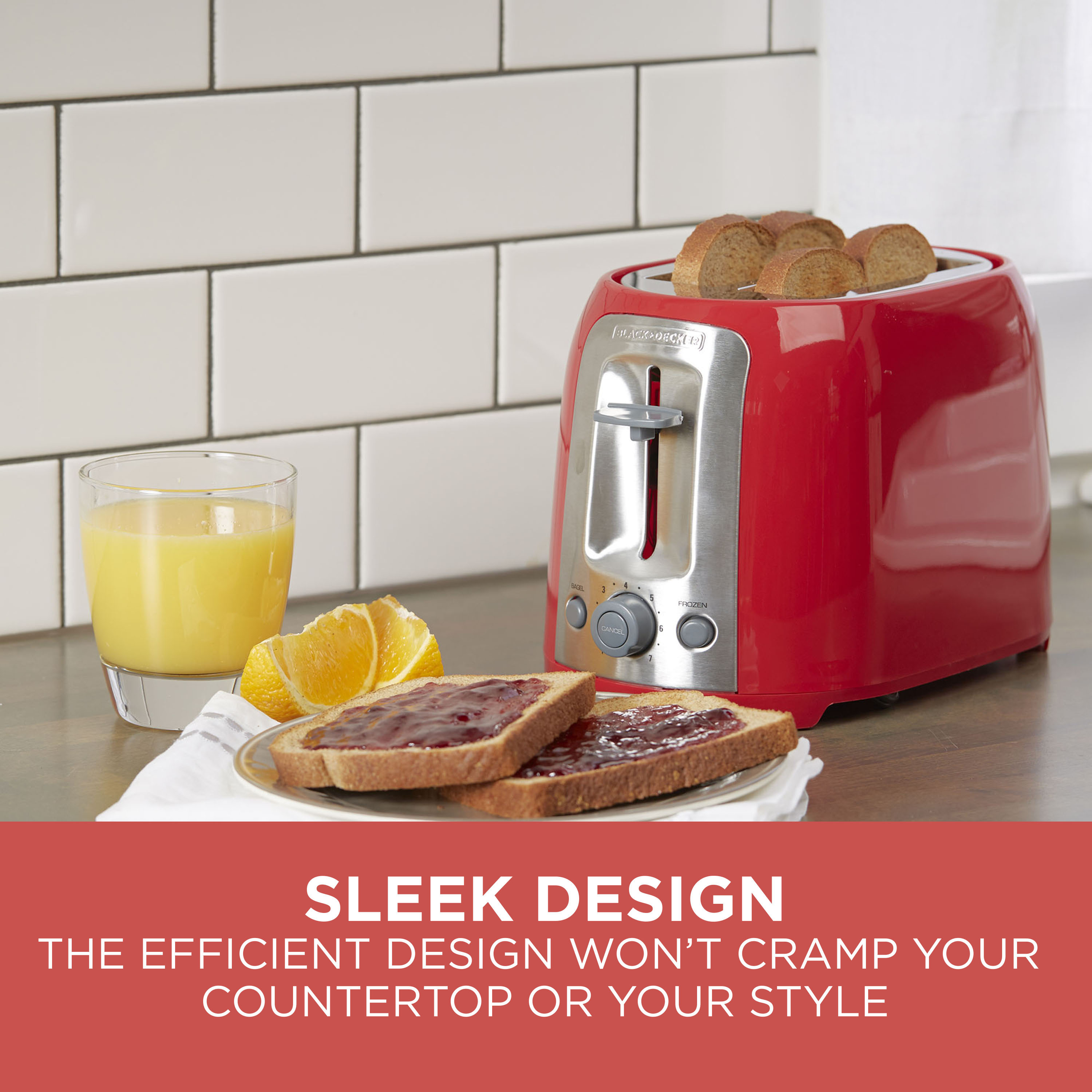 2 Slice Toaster Red BLACK DECKER